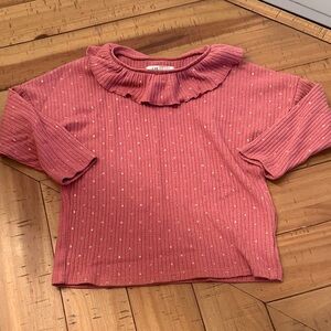 H&M Dusty Rose Glittered Knit Top
